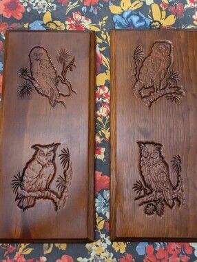Cabincore wood Owl wall decor